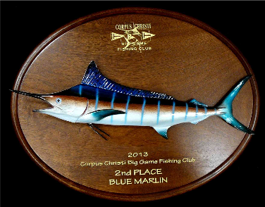 18" Blue Marlin Mahogany Plaque