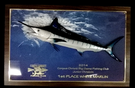 18" White Marlin on a Photo Plaque 18" White Marlin on a Photo Plaque