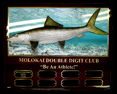 14" Bonefish on a Photo Plaque with Gold Laser Engraving 14" Bonefish on a Photo Plaque with Gold Laser Engraving